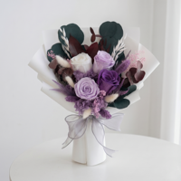 Handgefertigter Konservierter Blumenstrauß Echte Konservierte Blumen Getrocknete Rosen Valentinstag-Geschenk für Heim-Tischdekoration Blumengeschenk