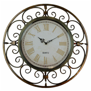 Home Decor 24 Inch Antique Country Style Round Metal Distressed Iron Quartz Big <b>Clock</b> for Wall Decor - Product Image 5