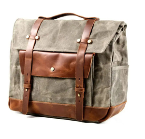 2025กระเป๋าผ้าใบกันน้ำรถจักรยานยนต์แนววินเทจกระเป๋าผ้าใบเคลือบแว็กซ์จักรยานกระเป๋าผ้าใบแคนวาสออกแบบโลโก้ได้ตามต้องการ - Product Image 2