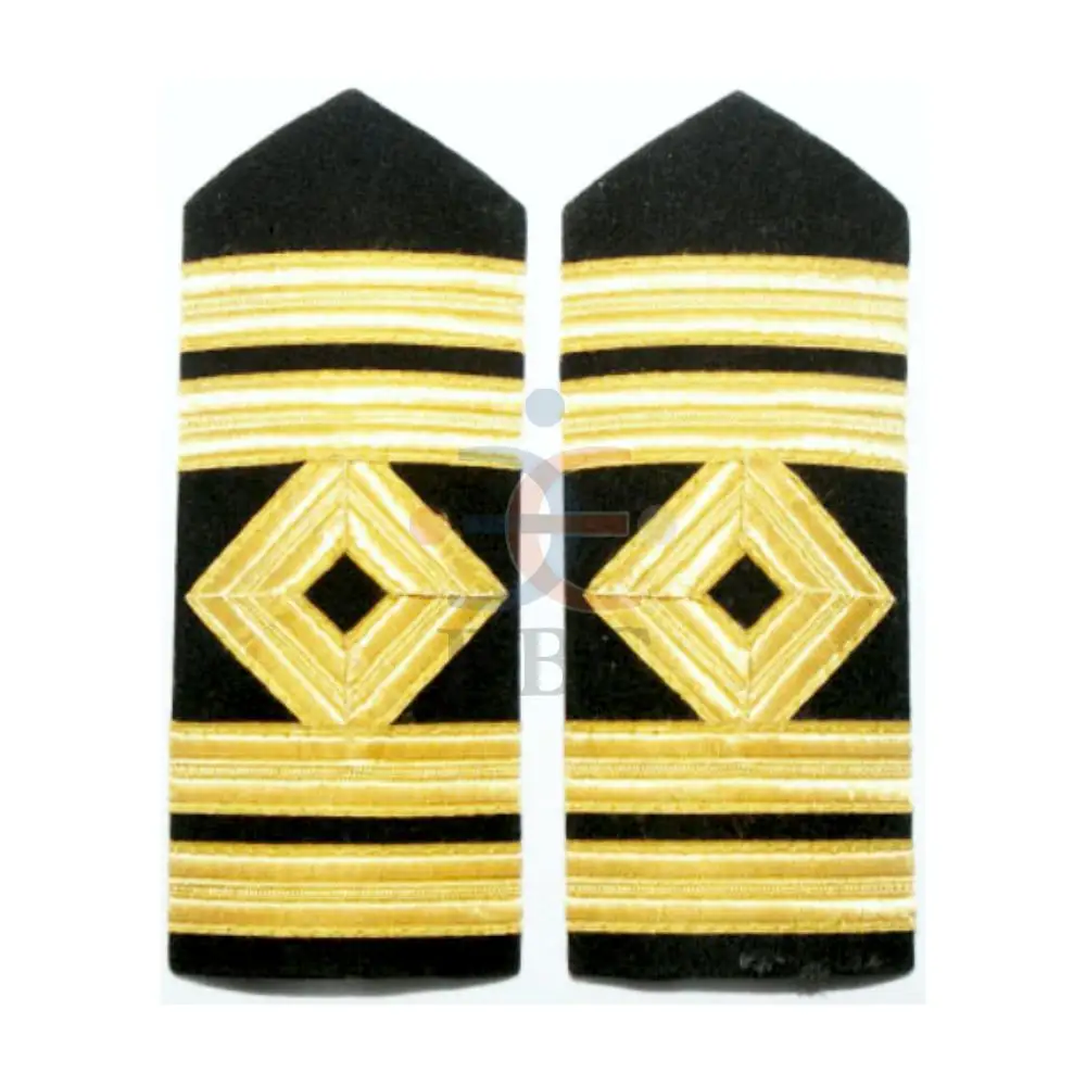 Oem Koninklijke Epauletten Op Maat Van Hoge Kwaliteit Koopvaardijofficieren Uniform Schouderbord In Gouden Strepen