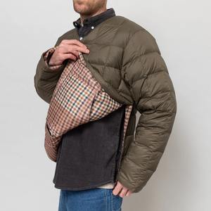 Veste de travail réversible pour homme 100% coton, col montant double face, veste utilitaire, vêtement décontracté en lin pour homme, automne - Product Image 5