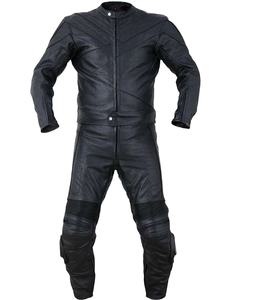 Combinaison de course en cuir de vache teint en tambour pour moto, 2 pièces - Product Image 1