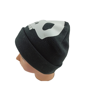 OEM โลโก้ที่กําหนดเองฤดูหนาวถักหมวก Cuffed Beanies กะโหลกผีถักหมวกฤดูหนาวปาร์ตี้ฮาโลวีนหมวกอะคริลิถักหมวกหมวก - Product Image 6