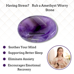 Pierre de palmier ovale de haute qualité pierres de poche Energry Worry guérison cristal galet savon en forme 13mm épaisseur améthyste - Product Image 3
