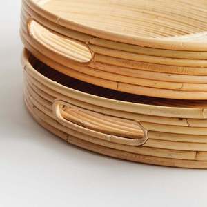 Vente en gros de plateaux ovales Jelani Cane de TienPhong | Ensemble de plateaux de service et décoratifs naturels tissés à la main pour la salle à manger, la maison et l'affichage - Product Image 5