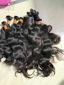 Cheveux vierges en gros, mèches de cheveux humains indiens, non traités, Remy 100%, mèches de cheveux humains, 10 à 30 pouces - Product Image 3