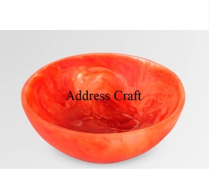 Premium Candy <b>Snacks</b> Bowl Quality Made Marble Swirl Resin Elegant Salad Bowl European Style Resin Serving Dishes Resin Tableware - Product Image 4