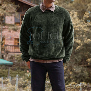 Sudadera de lana de Sherpa informal de invierno clásico, tela de mezcla de algodón, ajuste cómodo, transpirable y ecológico para hombres - Product Image 2