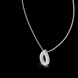 Colgante de Diamante con Halo de Lágrima en Oro de 14K y 18K, Certificado por IGI, Joyería Fina de Lujo para Mujer con Diseño Elegante - Product Image 4