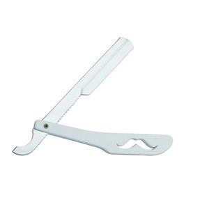 Navaja de Afeitar Profesional de un Solo Filo para Hombre, Blanca, de Acero con Alto Contenido de Carbono, Premium - Product Image 3