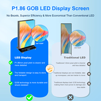 Layar Digital Signage LED YINGLUX 80 Inci, Kios Lipat dengan Sambungan Tanpa Celah, Poster LED P1.86 GOB dengan Kotak Transportasi untuk Acara