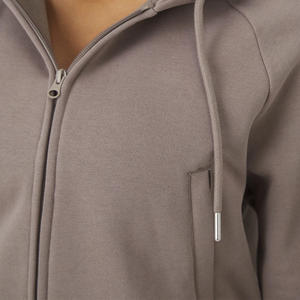 Sudadera con capucha recortada acogedora para mujer con logotipo personalizado bordado OEM ODM ropa informal personalizada suministro directo de fábrica del fabricante - Product Image 2