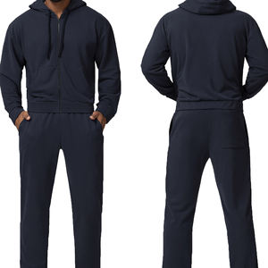 Conjunto informal de manga larga con cremallera completa para correr, trotar, trajes de entrenamiento atlético para hombre - Product Image 2
