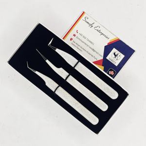 Pinzas de Precisión para Pestañas Somofy Enterprises, de Acero Inoxidable, Rectas, de 90-45 Grados, 10 mm, Antimagnéticas, con Punta Serrada - Product Image 3