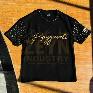 Camisetas de Algodón Extra Grandes de Estilo Urbano con Diseño Personalizado Serigrafiado, Lavado Ácido, Camisetas Vintage con Estampado de Diamantes de Imitación y Lavado Ácido para Hombre - Product Image 4
