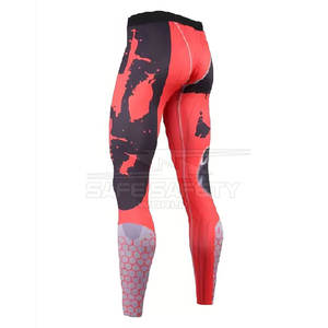 Mallas profesionales hechas en fábrica personalizadas para hombre, pantalones de entrenamiento de cuerpo elástico de cintura alta con diseño de sublimación impreso - Product Image 6