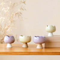 Pot à bougie en céramique vide en forme de boule, mini, jaune et violet, pour la fabrication de bougies et la décoration intérieure
