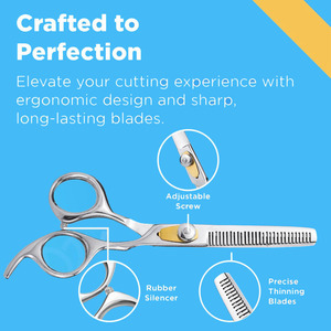 Ciseaux amincissants de coiffeur VG10 de 6.5 pouces pour la maison et le salon avec des ciseaux amincissants de cheveux à vis réglables - Product Image 4