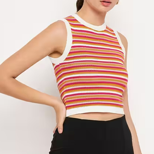 Comfortable Casual Sleeveless <b>Vest</b> Spandex Sportswear Summer Women Breathable Ribbed Crop Tank Tops From Bangladesh - Product Image 3