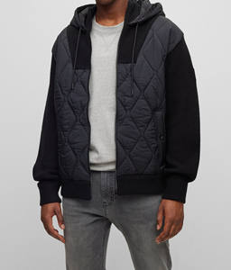 Veste à bulle à capuche régulière pour hommes, veste rembourrée en coton et polyester de haute qualité, veste de randonnée à manches longues pour hommes - Product Image 6