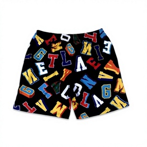Pantalones Cortos Deportivos para Hombre, Estampados, 100% Poliéster, Tejido de Lona, Ecológicos, Transpirables, con Logotipo Personalizado en la Parte Delantera, con Cordón Ajustable, Diseño Sólido - Product Image 1