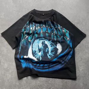 T-shirt personnalisé pour hommes poids lourd Boxy 100% coton nouvelle mode broderie solide décontracté surdimensionné vêtements de rue culture tricoté - Product Image 1