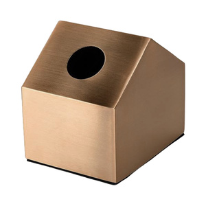 Caja de pañuelos de Metal con acabado rústico Exquisita forma rectangular de cesta vacía Embalaje de metal Servilletero Caja de lata en moq bajo - Product Image 6