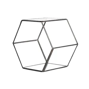 Terrario de cristal con marco de Metal en forma hexagonal más vendido para suculentas, maceta de Terrario de Metal de diseño único para decorador de eventos - Product Image 5