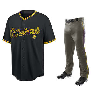2025 ropa deportiva de béisbol de alta calidad personalizada transpirable 100% poliéster impreso sarga aparejos camisa uniformes personalizables - Product Image 1