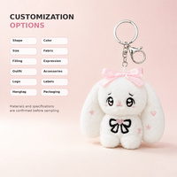 Porte-clés personnalisé en peluche lapin 10 cm, mini poupée lapin mignonne, breloque de sac, cadeau en gros OEM ODM