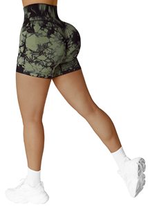 Shorts de yoga taille haute pour femmes, sans couture, écologiques, en Spandex/Nylon, pour l'entraînement, la gym et le fitness - Product Image 3