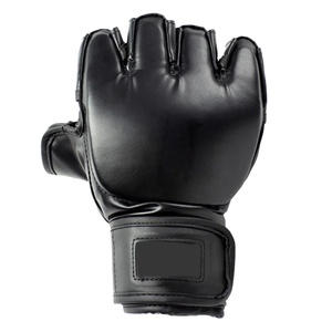 Usine directement vente gants de boxe en cuir Pu noir formation gants professionnels adultes Mma gants - Product Image 2