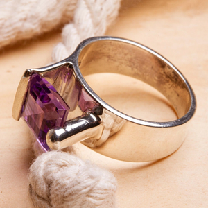 Stylish Designer 925 Sterling Silver <b>Statement</b> <b>Ring</b> With Purple Amethyst Fashion <b>Rings</b> For Stylish Parties Unisex Jewelry - Product Image 4
