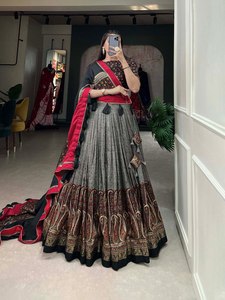 Lehenga choli สุทธิผู้หญิงอินเดียแต่งงานแบบดั้งเดิม - Product Image 5