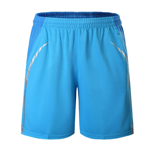 Pantalones Cortos Deportivos para Hombre, Azules, Transpirables, Cintura Elástica, Corte Regular, Diseño con Paneles de Malla, Color Sólido, Material de Poliéster - Product Image 1