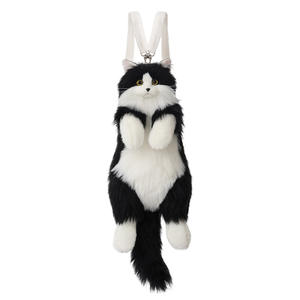 Zaino Creativo 3D Personalizzato a Forma <span class=keywords><strong>di</strong></span> <span class=keywords><strong>Gatto</strong></span> <span class=keywords><strong>Nero</strong></span> Peloso, Regalo Unico per Amanti dei Gatti - Product Image 5