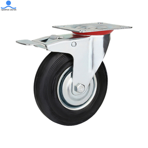 4 5 6 8 Zoll Transport Static Trolley Gummi Öl festes Lenkrad Industrielle schwenkbare Brems rollen - Product Image 3