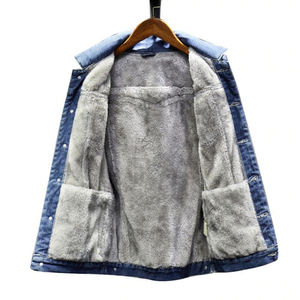 Factory Men's Winter Stand Collar <b>Custom</b> <b>Denim</b> <b>Jacket</b> with Button Detail Slim Fit High Quality - Product Image 5