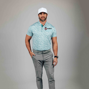 Polo de golf de alta calidad para hombre, logotipo personalizado, botón bordado, diseño de verano, 82.5% poliéster, 17.5% Spandex completo - Product Image 6