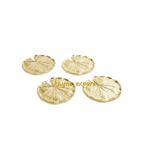 HANDICRAFT MARBLE <b>GOLD</b> PLATED LEAF CLASSIC ECO-FRIENDLY <b>COASTER</b> - Product Image 6