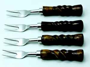 Ensemble de fourchettes classiques de luxe en acier inoxydable et résine, lavable au lave-vaisselle, design durable pour les dîners, les fruits et les fêtes - Product Image 2