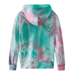 Design personnalisé pour femmes Tie Dye Zip-up Hoodies Poches Cordon de serrage Manteau à capuche Casual Rainbow Hoodie Femmes à manches longues Hoodies Top - Product Image 4
