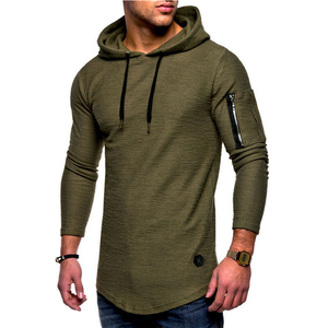 Venta al por mayor Hombres Slim-Fit Textured Hoodie Trendy Streetwear Pullover Cremallera Bolsillo Detalle Activewear Para Casual & Outdoor Wear - Product Image 4