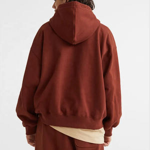 Sudaderas con capucha de algodón 100% para hombre, ropa de calle transpirable con cremallera, estilo sostenible de gran tamaño para otoño, Etiqueta Privada - Product Image 2