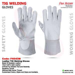 Wholesale Customized 2025 Tig Welding Leather Gloves Goat Cow Split Leather Long & Heat Resistant Safety Gloves - Product Image 6
