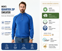 Pull en maille sportif Gorpcore à col montant zippé 1/4 pour homme, avec passepoil contrastant, idéal pour les activités de randonnée en extérieur