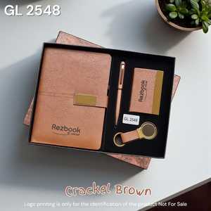 Factory Wholesale Handmade Customized Logo Advanced <b>Office</b> Stationery Simple Metal A5 Notebook Gift Set Best Design - Product Image 3