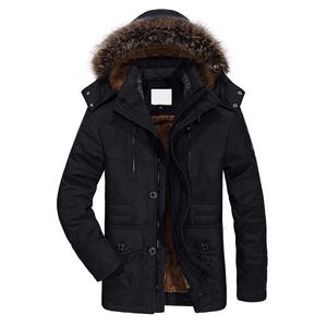 2025 hommes hiver coupe-vent Parka veste couleur unie fermeture éclair manteau avec coton remplissage beau vêtements d'extérieur décontractés grande taille - Product Image 2