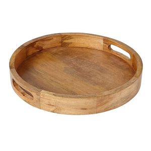 Elegante bandeja de servicio de bambú de estilo rústico, conveniente bandeja de café de madera artesanal para mejorar su experiencia de desayuno - Product Image 1