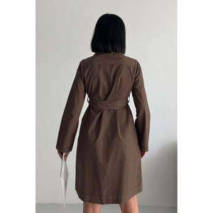 Vestido Camisero Largo con Botones y Cintura Natural, Transpirable - Product Image 6